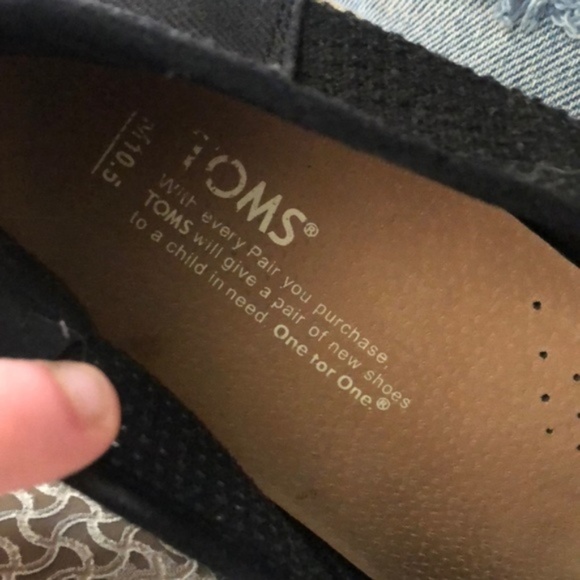 Mens Toms Black Corduroy Rope Classic Slip ons - Picture 4 of 7